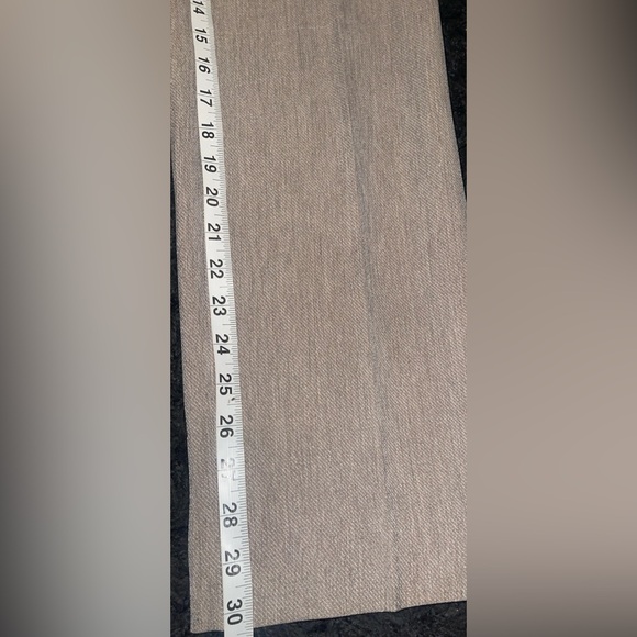 Oatmeal Stretch Twill Bootcut Dress Pants Size 6, Minimalist Tailored Trousers - Picture 4 of 9